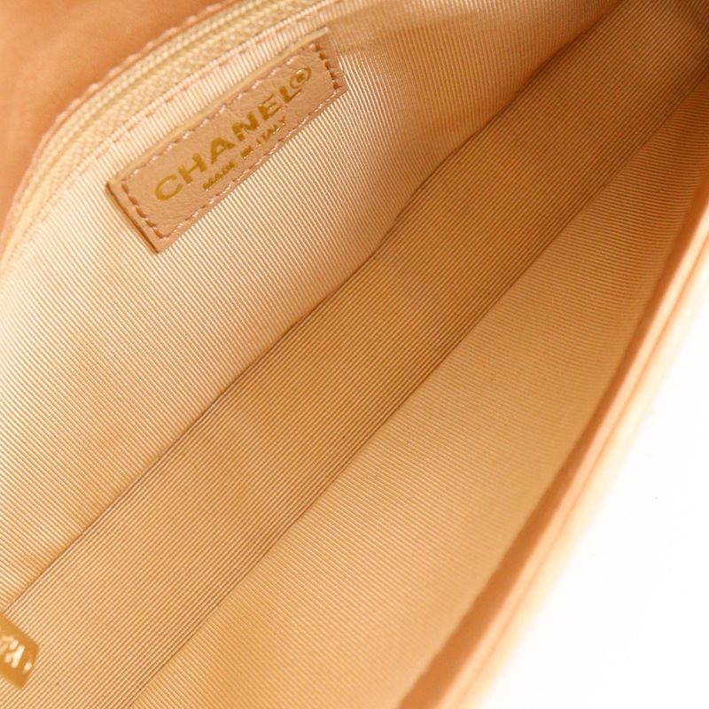 Chanel Chocolate Bar Coco Mark Lambskin Gold Women's Shoulder Bag