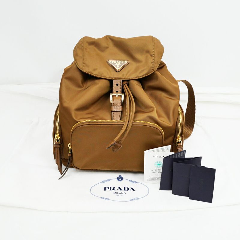 Prada Backpack Small Re-nylon Backpack Sac Bag 1bz081 Brandy Ladies