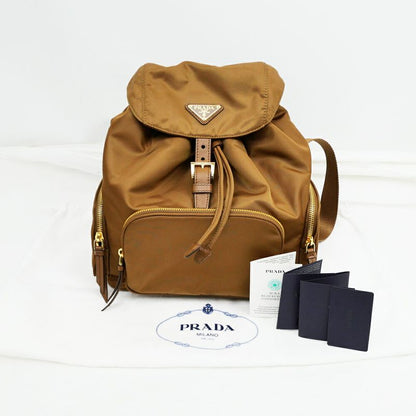 Prada Backpack Small Re-nylon Backpack Sac Bag 1bz081 Brandy Ladies