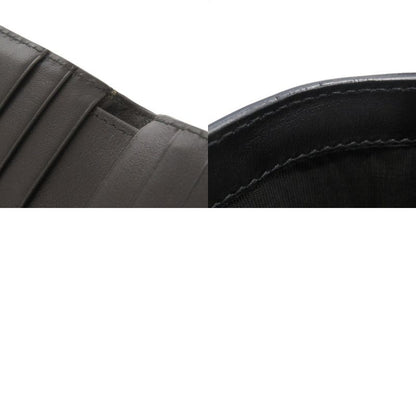 Prada Logo Compact Wallet Brushed Leather Black Bifold Wallet Black 0352 Prada