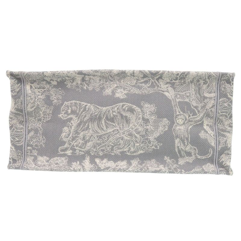 Christian Dior Book Tote Medium Toile de J Embroidery Canvas Gray Tote Bag 0384