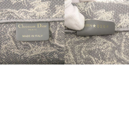 Christian Dior Book Tote Medium Toile de J Embroidery Canvas Gray Tote Bag 0384