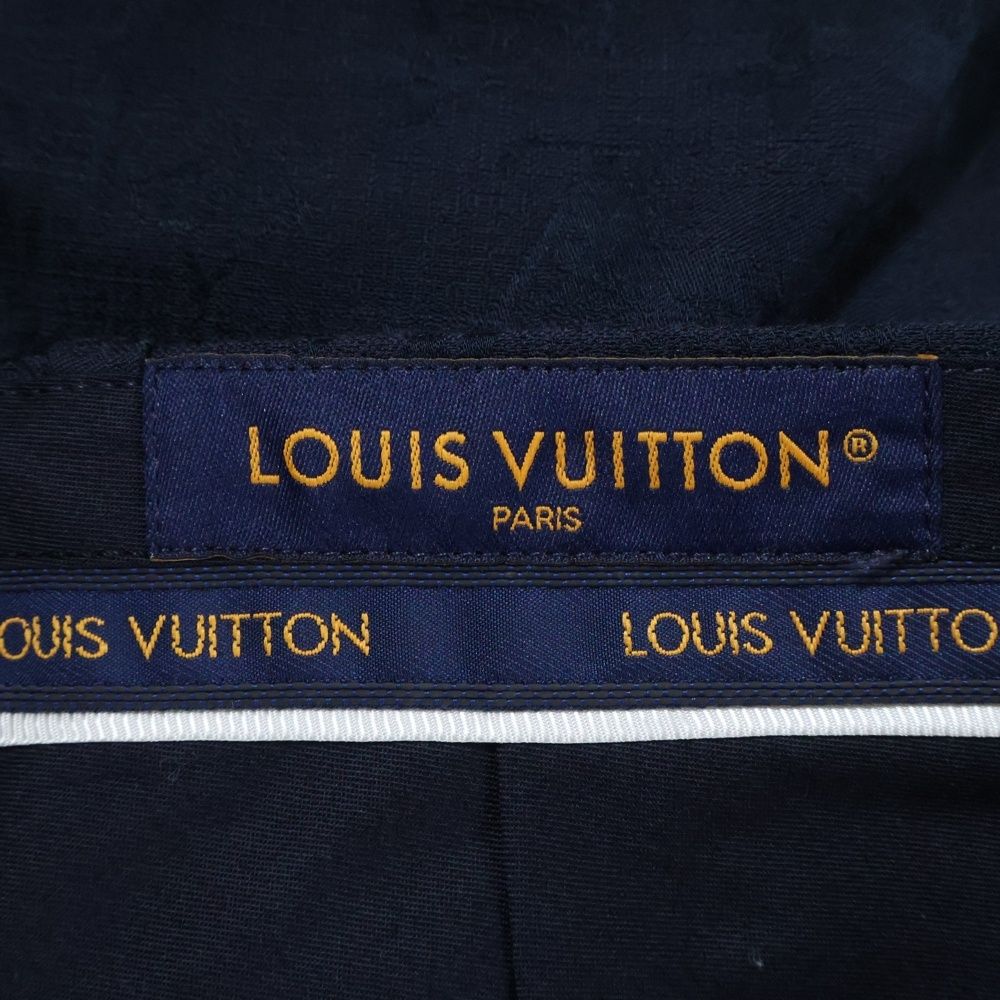 Louis Vuitton 24aw Monogram Cotton Blend Tailored Shorts Pants Navy Rm242mm