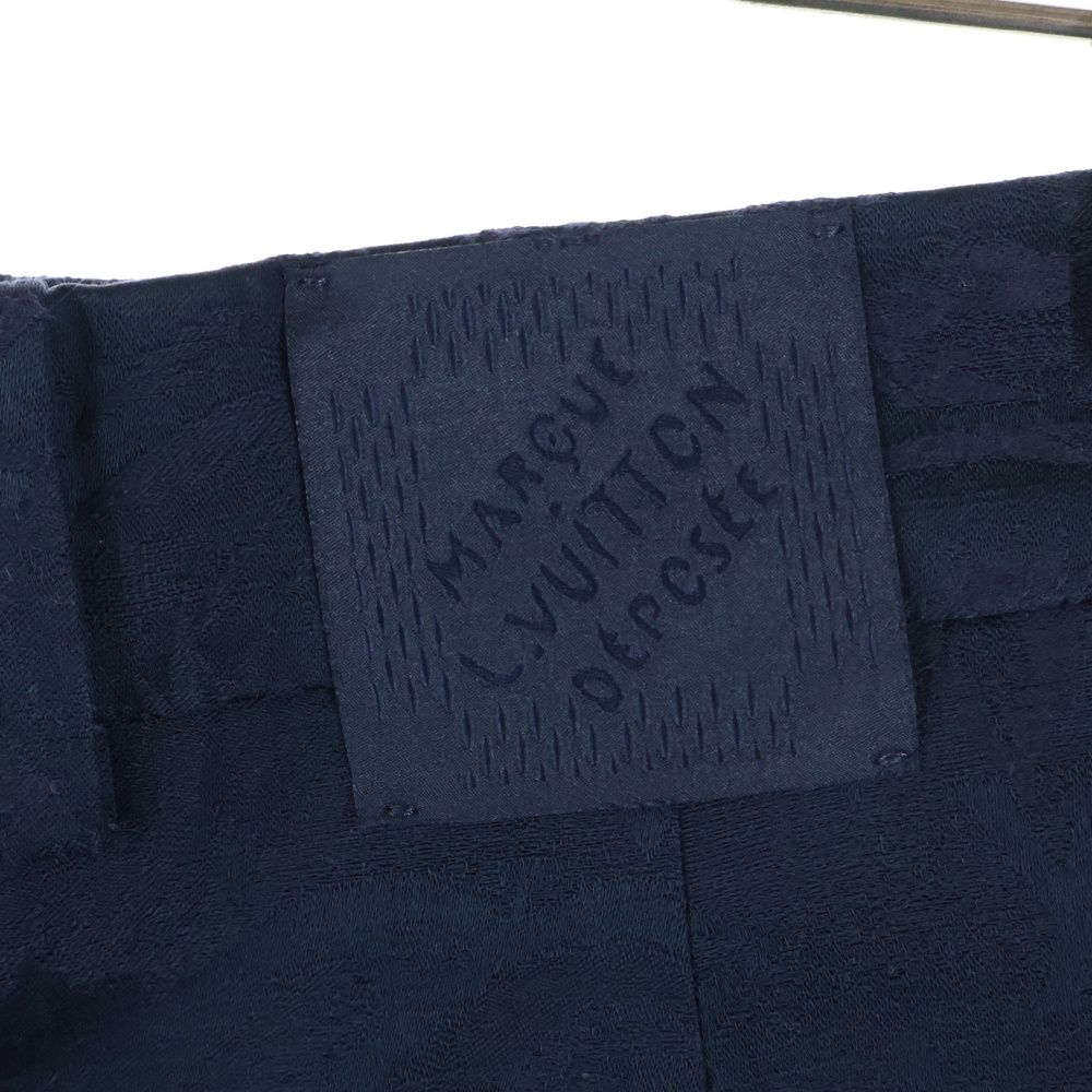 Louis Vuitton 24aw Monogram Cotton Blend Tailored Shorts Pants Navy Rm242mm