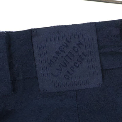 Louis Vuitton 24aw Monogram Cotton Blend Tailored Shorts Pants Navy Rm242mm