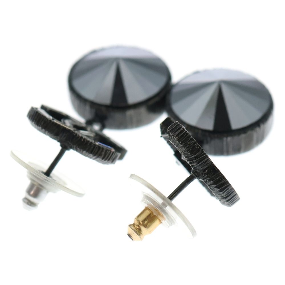 Chanel Cocomark Stone Earrings Dark Gray Black