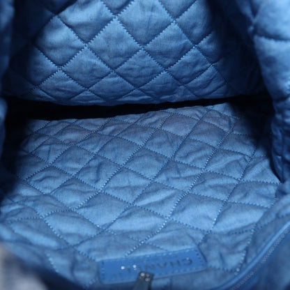Chanel 22 Chain Backpack Rucksack Chain Bag Denim Light Blue As3859