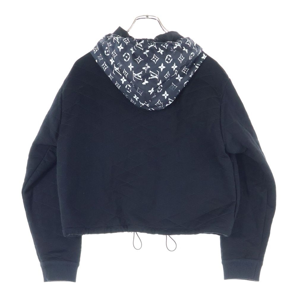 Louis Vuitton 20aw Quilted Nylon Switch Hoodie Zip Up Jacket Black