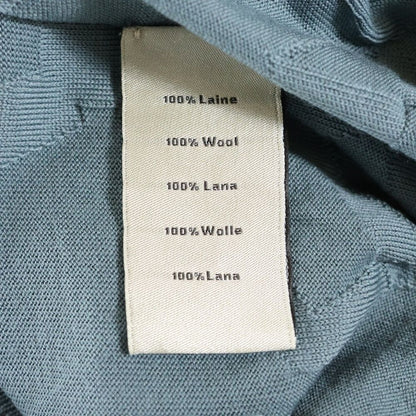 Hermes 25ss All-Over Pattern Jacquard Wool Knit Short Sleeve Polo Shirt Blue