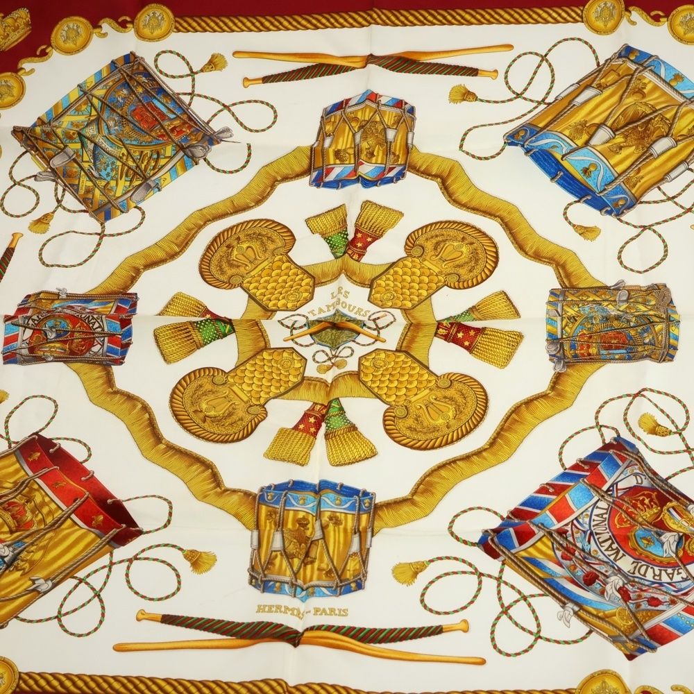 Hermes Kare90 Regina Silk Scarf Red