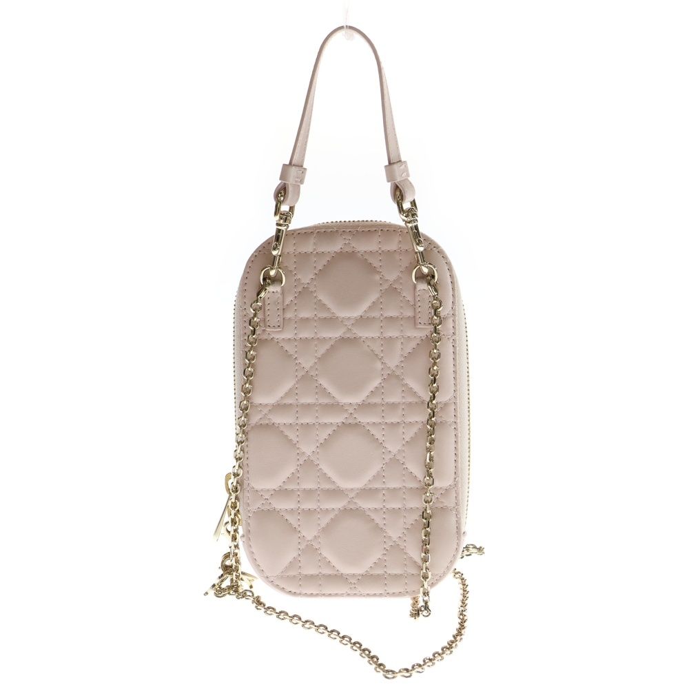 Christian Dior Cannage Fon Shoulder Mini Bag Shoulder Bag Light Pink Leather