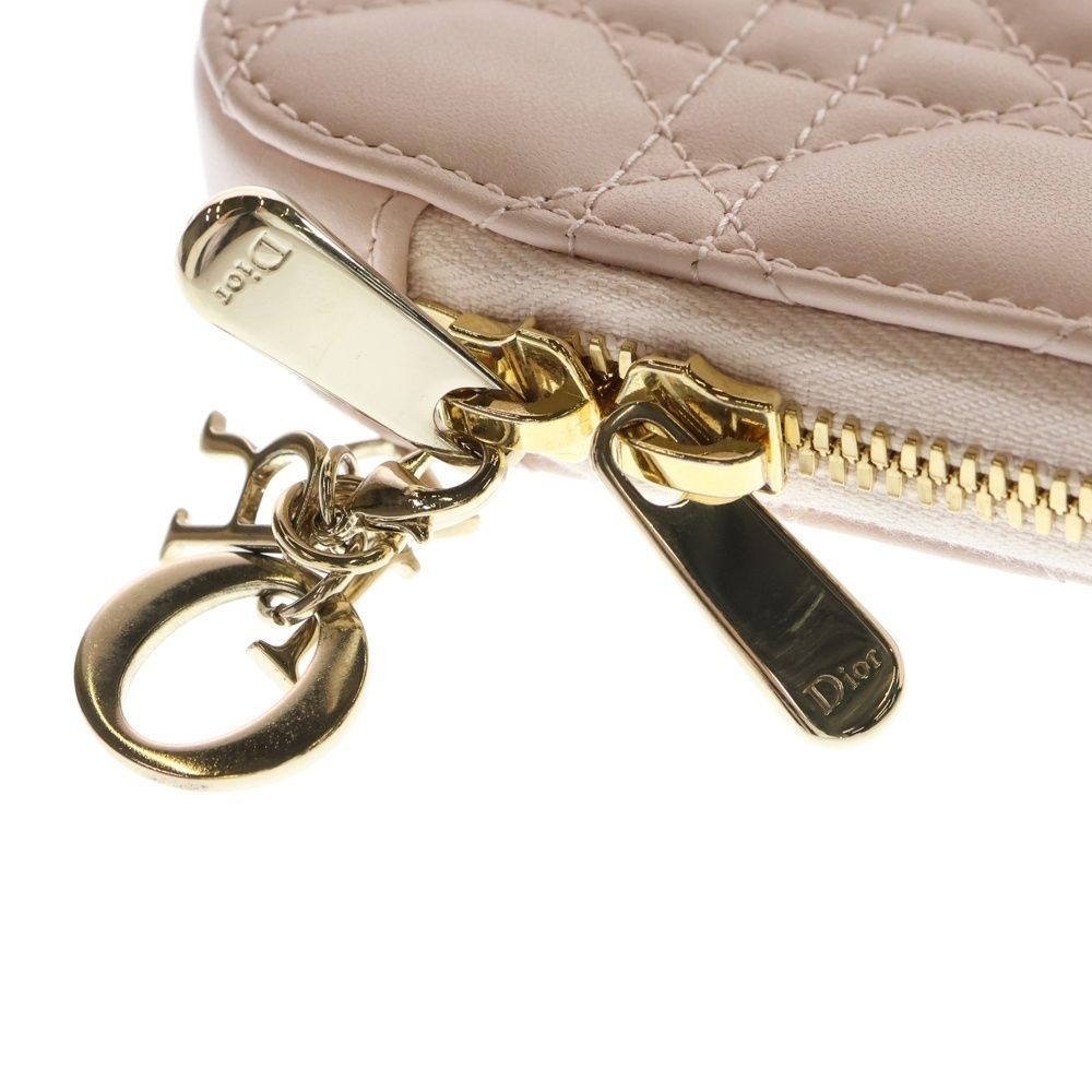 Christian Dior Cannage Fon Shoulder Mini Bag Shoulder Bag Light Pink Leather