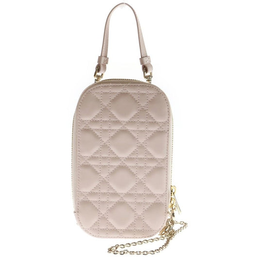 Christian Dior Cannage Fon Shoulder Mini Bag Shoulder Bag Light Pink Leather