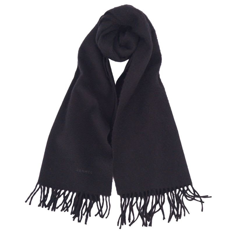 Hermes Muffler Shawl Fringe 100% Cashmere Scarf