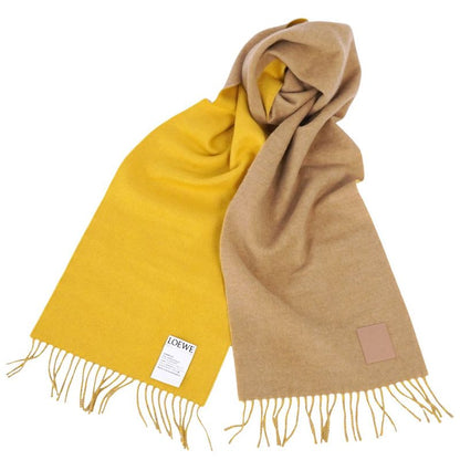 Loewe Muffler Shawl Fringe Wool Cashmere Lady Scarf