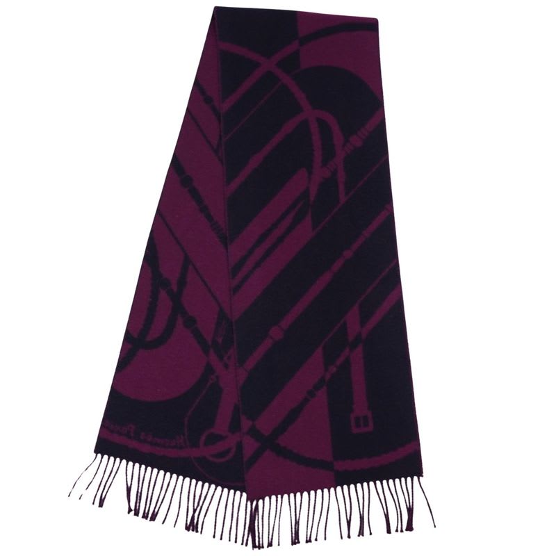 Hermes Muffler Shawl Fringe Click Crack Scarf