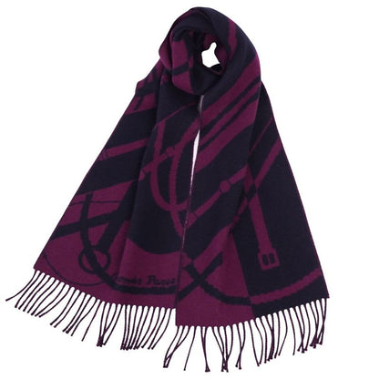 Hermes Muffler Shawl Fringe Click Crack Scarf
