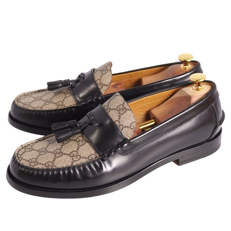 Gucci Loafers Moccasins Tassel GG Supreme Leather