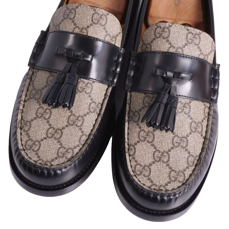 Gucci Loafers Moccasins Tassel GG Supreme Leather