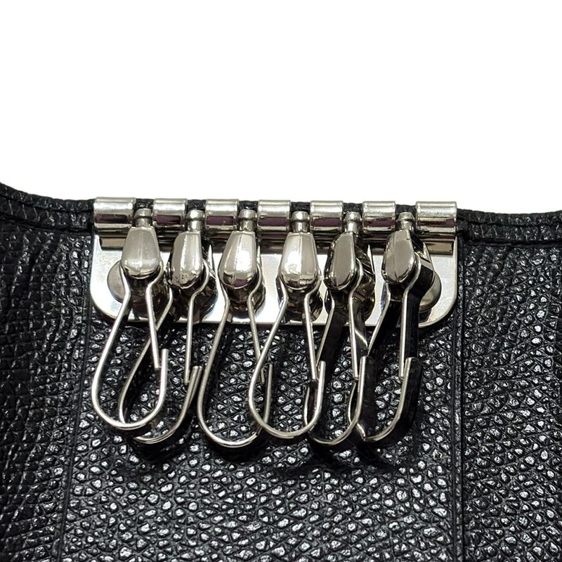 Versace Key Case - Black 6 Hooks Leather