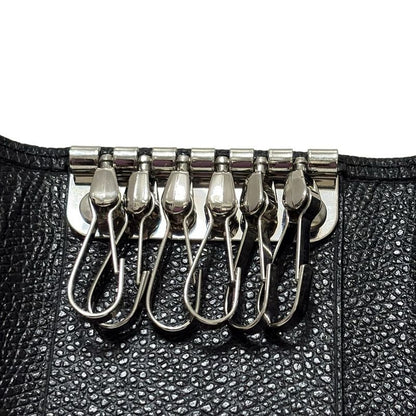 Versace Key Case - Black 6 Hooks Leather
