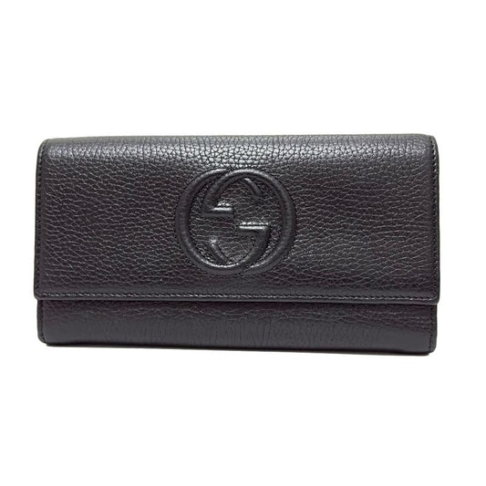 Gucci Long Wallet Soho 598206 Black Leather