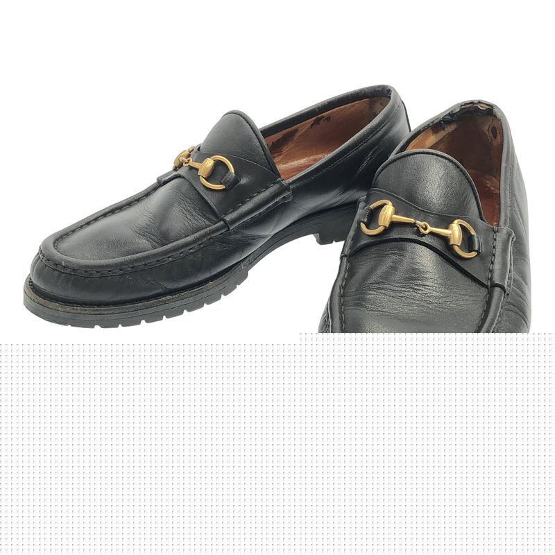 Gucci Horsebit Leather Loafer Shoes 6105 Black 7 1 2