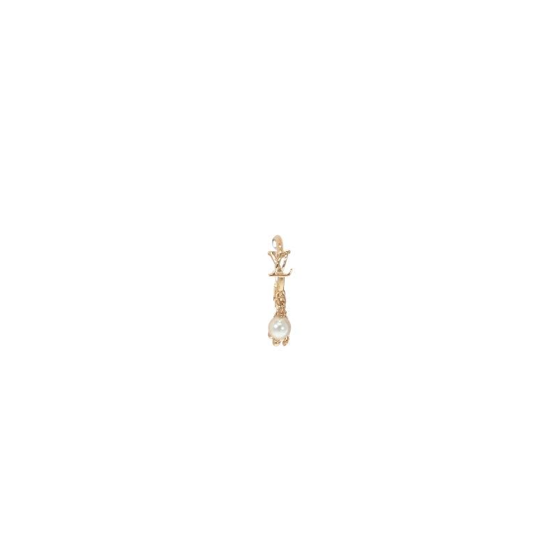 Louis Vuitton Blooming Pearl Earrings Metal Gold Ladies