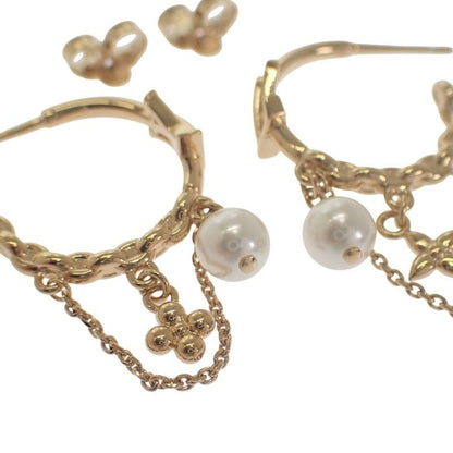 Louis Vuitton Blooming Pearl Earrings Metal Gold Ladies