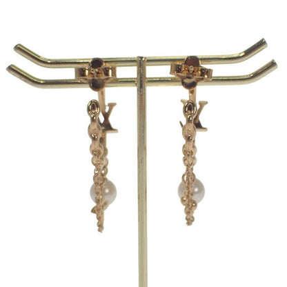Louis Vuitton Blooming Pearl Earrings Metal Gold Ladies