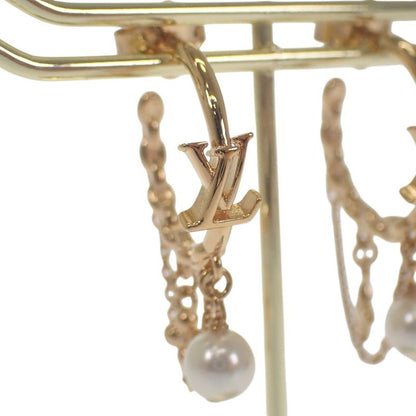 Louis Vuitton Blooming Pearl Earrings Metal Gold Ladies