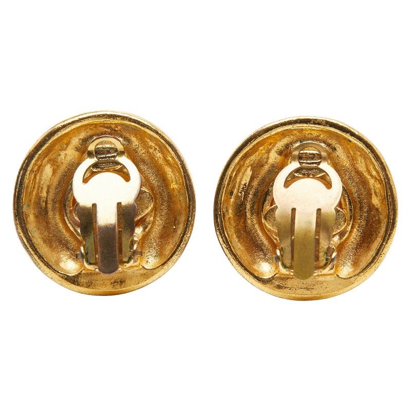 Chanel Cocomark Pearl Round Vintage Gold Plated Fake Pearl Ladies Chanel