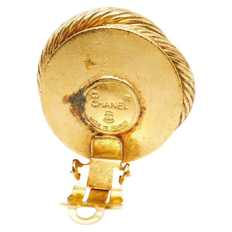 Chanel Pearl Rhinestone Round Gold Plated Fake Pearl Ladies Chanel