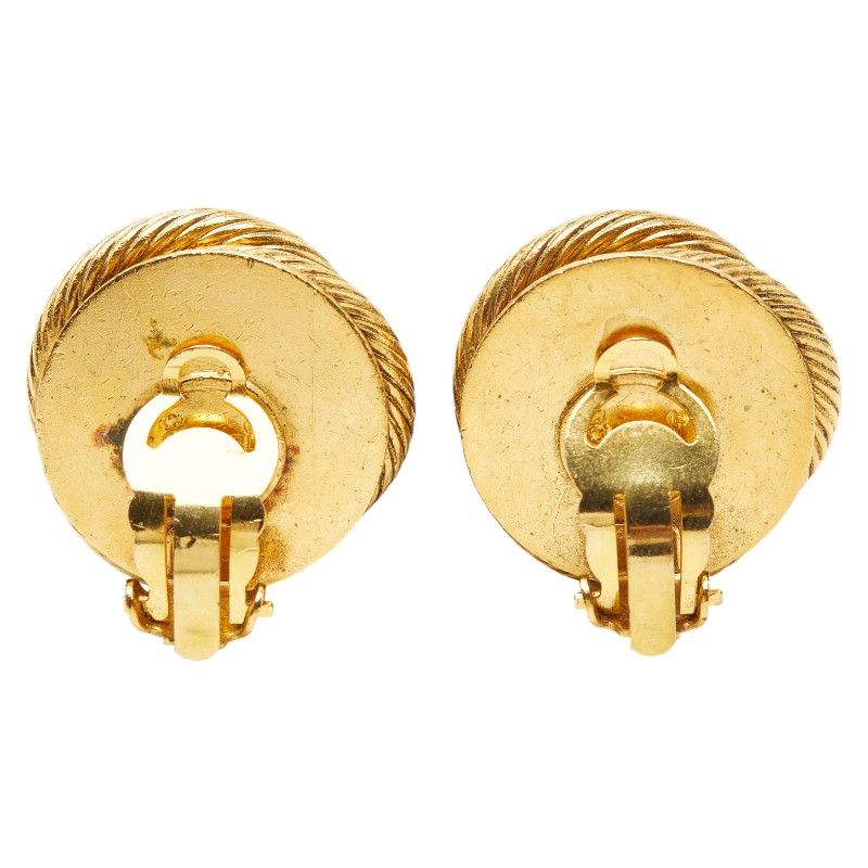 Chanel Pearl Rhinestone Round Gold Plated Fake Pearl Ladies Chanel
