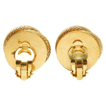 Chanel Pearl Rhinestone Round Gold Plated Fake Pearl Ladies Chanel
