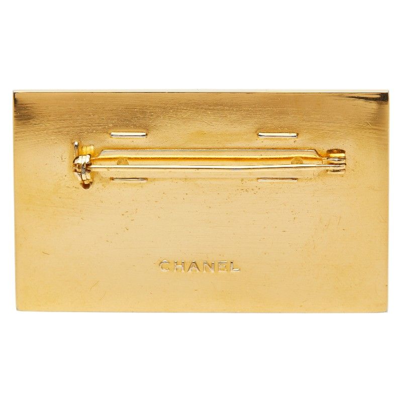 Chanel Logo Plate Gold Plated Ladies Chanel