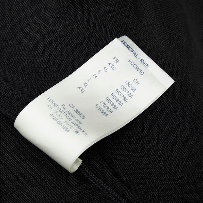 Louis Vuitton LV Logo Zip Up Blouson Size: S Black Multicolor Rayon Silk