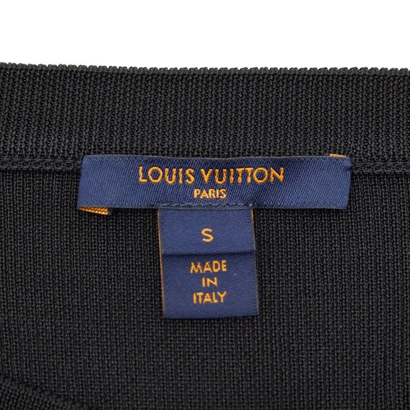 Louis Vuitton LV Logo Zip Up Blouson Size: S Black Multicolor Rayon Silk