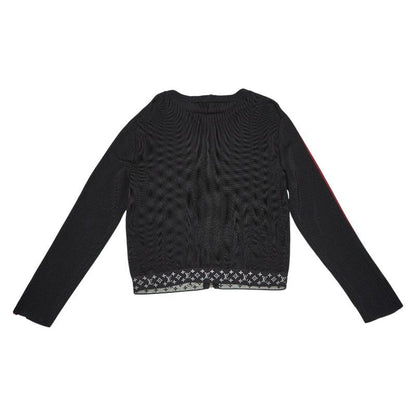 Louis Vuitton LV Logo Zip Up Blouson Size: S Black Multicolor Rayon Silk