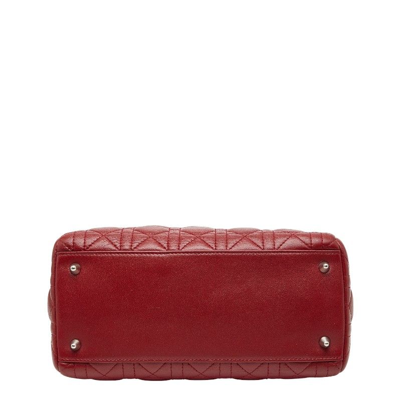 Dior Cannage Lady Dior Handbag Shoulder Bag 2WAY Wine Red Lambskin Ladies Dior