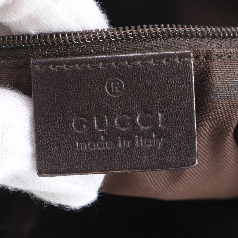 Gucci GG Canvas Abbey 203257 Leather Shoulder Bag Crossbody Brown Women's EUE