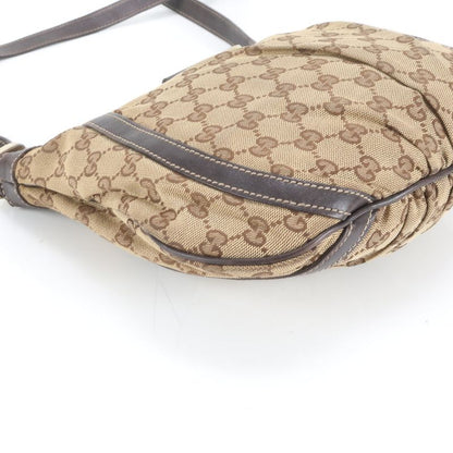 Gucci GG Canvas Abbey 203257 Leather Shoulder Bag Crossbody Brown Women's EUE