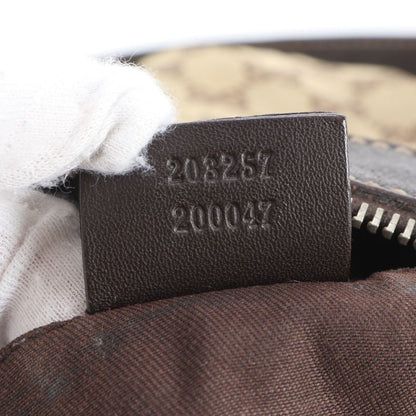 Gucci GG Canvas Abbey 203257 Leather Shoulder Bag Crossbody Brown Women's EUE