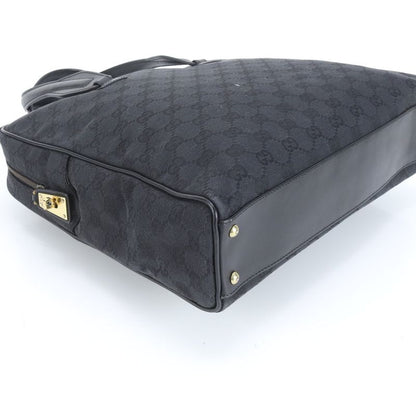 Gucci Control Card Included GG Canvas 90677 Leather Tote Bag Shoulder Black