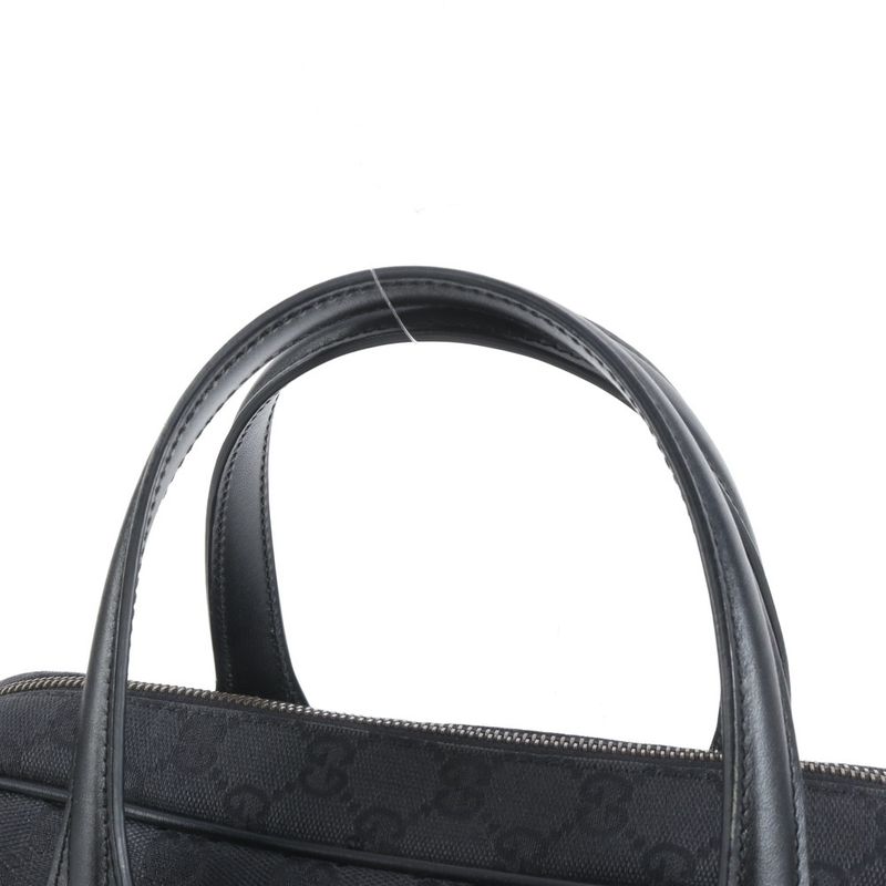 Gucci Control Card Included GG Canvas 90677 Leather Tote Bag Shoulder Black