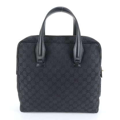 Gucci Control Card Included GG Canvas 90677 Leather Tote Bag Shoulder Black