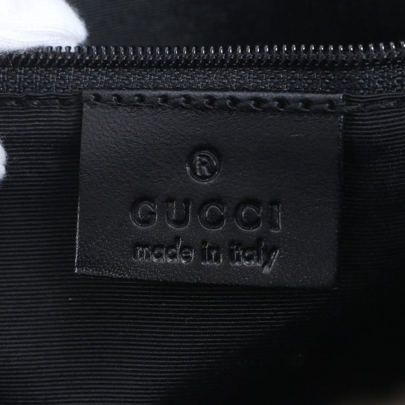 Gucci Control Card Included GG Canvas 90677 Leather Tote Bag Shoulder Black