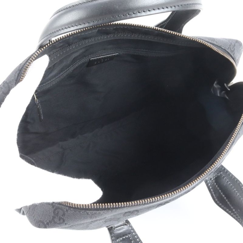 Gucci Control Card Included GG Canvas 90677 Leather Tote Bag Shoulder Black