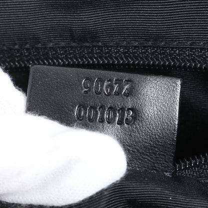 Gucci Control Card Included GG Canvas 90677 Leather Tote Bag Shoulder Black