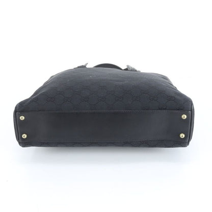 Gucci Control Card Included GG Canvas 90677 Leather Tote Bag Shoulder Black